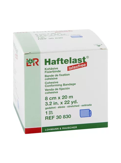 LOHMANN & RAUSCHER Haftelast Öntapadó Kötésrögzítő Pólya 8 cm x 20 m Kék