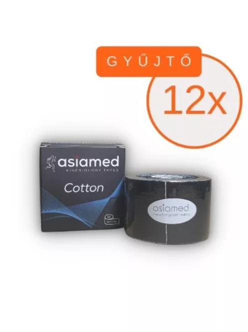 ASIAMED Kineziológiai Tapasz 5 cm x 5 m Fekete 12 DB/GYŰJTŐ