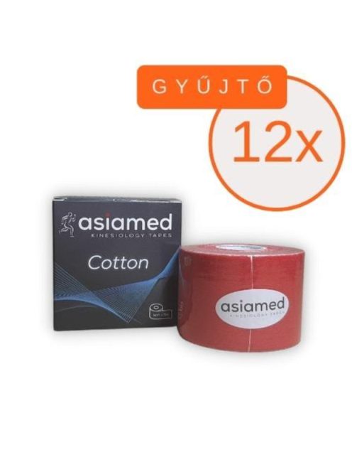 ASIAMED Kineziológiai Tapasz 5 cm x 5 m Piros 12 DB/GYŰJTŐ