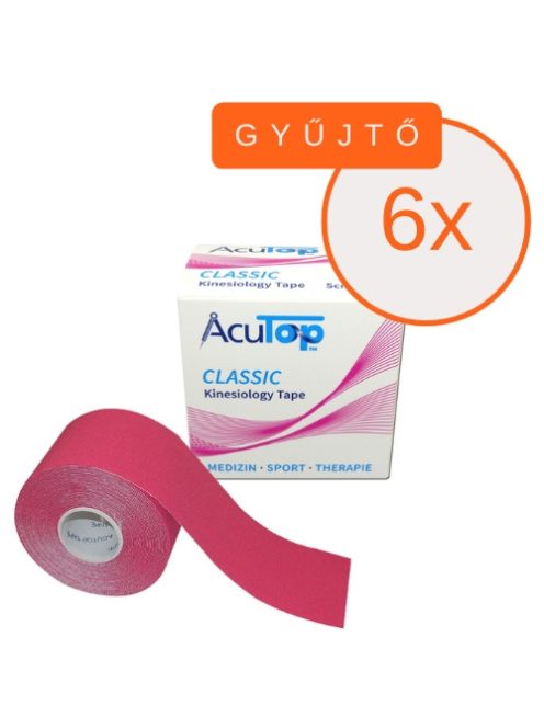 ACUTOP Classic Kineziológiai Tapasz 5 cm x 5 m Rózsaszín 6 DB/GYŰJTŐ