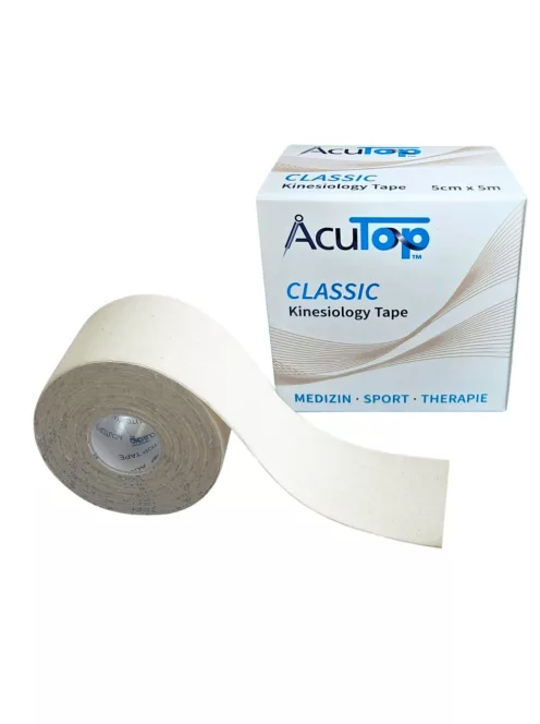 ACUTOP Classic Kineziológiai Tapasz 5 cm x 5 m Soft (festékmentes) / Fehér