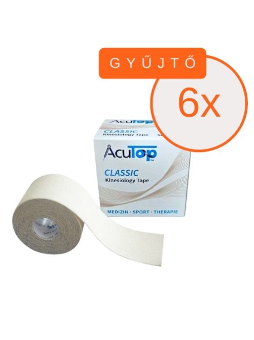 ACUTOP Classic Kineziológiai Tapasz 5 cm x 5 m Soft (festékmentes) / Fehér 6 DB/GYŰJTŐ