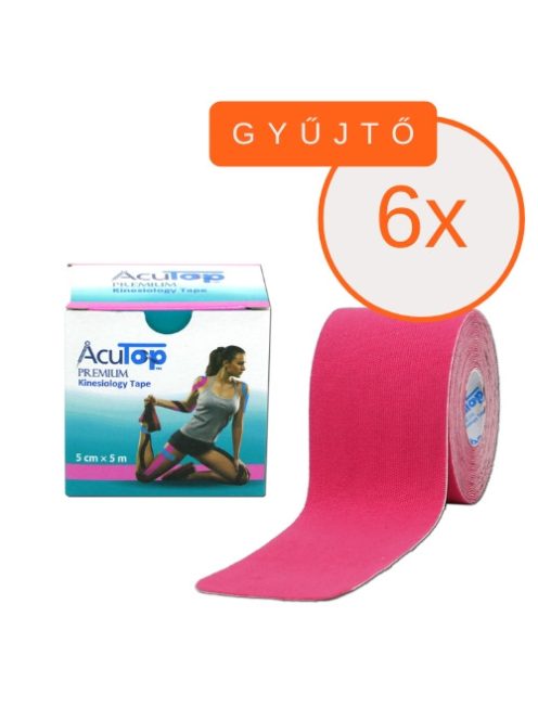 ACUTOP Premium Kineziológiai Tapasz 5 cm x 5 m Rózsaszín 6 DB/GYŰJTŐ