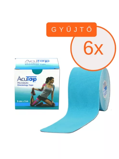ACUTOP Premium Kineziológiai Tapasz 5 cm x 5 m Kék 6 DB/GYŰJTŐ