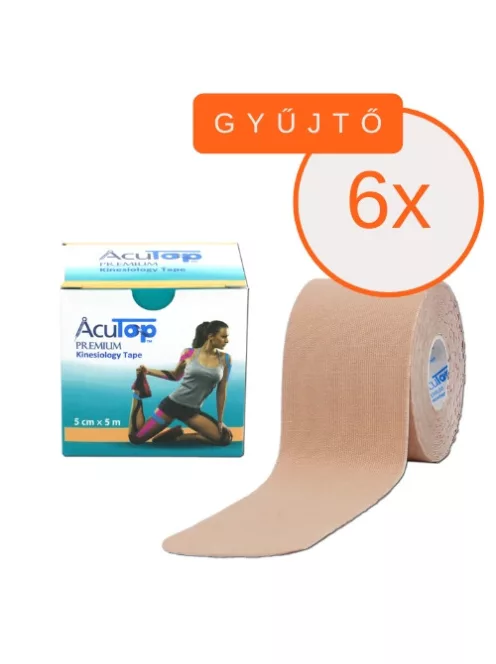 ACUTOP Premium Kineziológiai Tapasz 5 cm x 5 m Bézs 6 DB/GYŰJTŐ