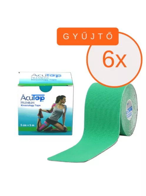 ACUTOP Premium Kineziológiai Tapasz 5 cm x 5 m Zöld 6 DB/GYŰJTŐ