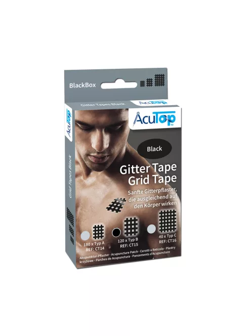 ACUTOP Gitter Tape Cross Tape Közepes (20lap/doboz, 6db/lap) - Fekete